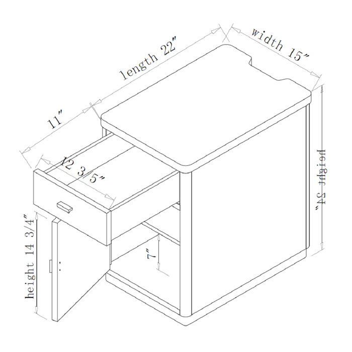 Loon Peak® Amyrical Drum End Table with Storage and BuiltIn Outlets